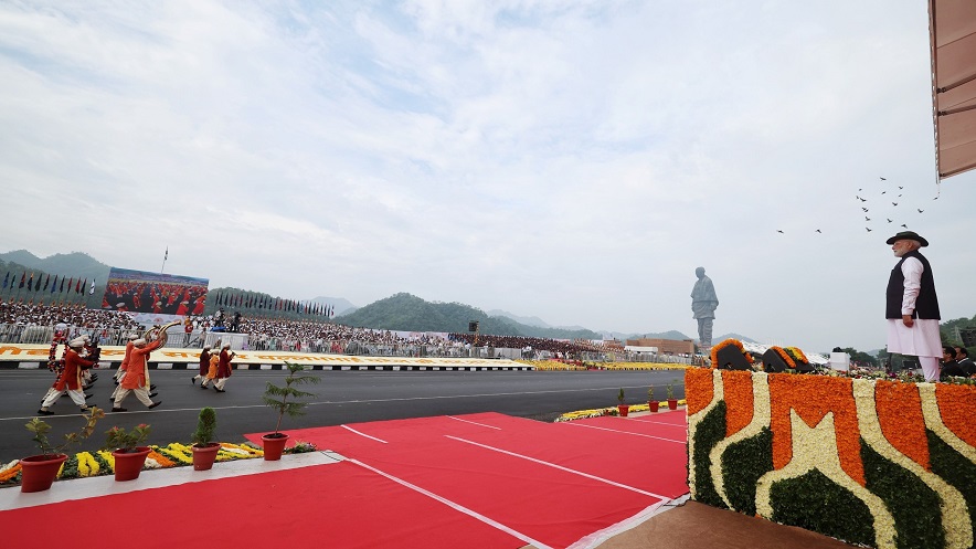 National Unity Day: એકતાનગર ખાતે રાષ્ટ્રીય એકતા દિવસની ઉજવણી 1 pm modi at statue of unity