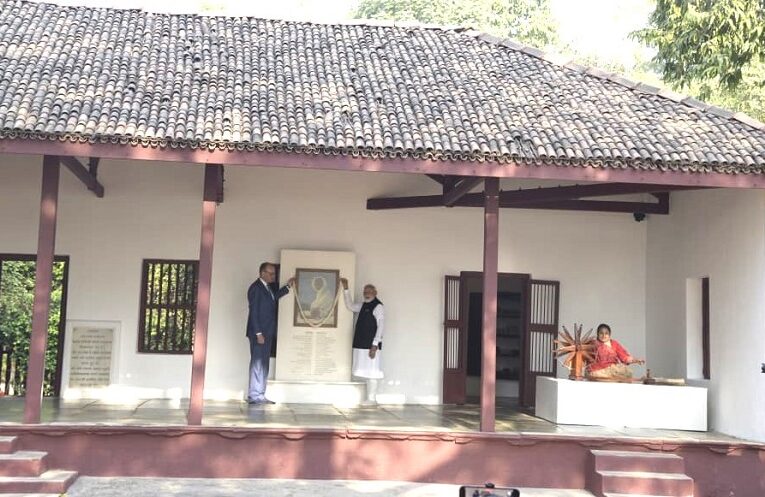 pm visit gandhi ashram
